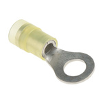 RS PRO Insulated Ring Terminal, M6 (1/4) Stud Size, 4mm² to 6mm² Wire Size, Yellow