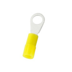 RS PRO Insulated Crimp Ring Terminal, M3 Stud Size, 0.2mm² to 0.5mm² Wire Size, Yellow