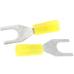 RS PRO Insulated Crimp Spade Connector, 0.2mm² to 0.5mm², 26AWG to 22AWG, M3.5 Stud Size Nylon, Yellow