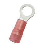 RS PRO Insulated Crimp Ring Terminal, M5 Stud Size, 0.5mm² to 1.5mm² Wire Size, Red
