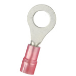 RS PRO Insulated Crimp Ring Terminal, M6 Stud Size, 0.5mm² to 1.5mm² Wire Size, Red