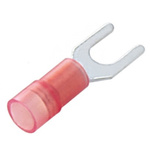 RS PRO Insulated Crimp Spade Connector, 0.5mm² to 1.5mm², 22AWG to 16AWG, 4.3mm Stud Size Nylon, Red