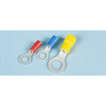 RS PRO Insulated Ring Terminal, M7 Stud Size, 0.5mm² to 1.5mm² Wire Size, Red