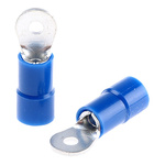 RS PRO Insulated Ring Terminal, M2 Stud Size, 1.5mm² to 2.5mm² Wire Size, Blue