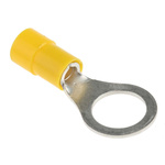 RS PRO Insulated Ring Terminal, M10 Stud Size, 4mm² to 6mm² Wire Size, Yellow