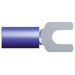 TE Connectivity, PLASTI-GRIP Insulated Crimp Spade Connector, 1mm² to 2.6mm², 16AWG to 14AWG, M4 Stud Size Vinyl, Blue