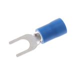 JST Crimp Spade Connector, 1mm² to 2.6mm², 16AWG to 14AWG, 4mm Stud Size Vinyl, Blue