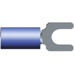 TE Connectivity, PIDG Insulated Crimp Spade Connector, 1mm² to 2.6mm², 16AWG to 14AWG, M4 Stud Size Nylon, Blue