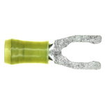 TE Connectivity, 52433 Insulated Crimp Spade Connector, 3mm² to 6mm², 12AWG to 10AWG, M6 (1/4) Stud Size Nylon, Yellow