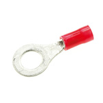 TE Connectivity, PLASTI-GRIP Insulated Crimp Ring Terminal, M6 Stud Size, 0.26mm² to 1.65mm² Wire Size, Red