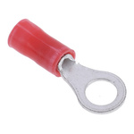 TE Connectivity, PLASTI-GRIP Insulated Crimp Ring Terminal, M5 Stud Size, 0.26mm² to 1.65mm² Wire Size, Red