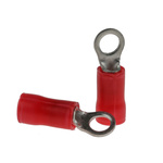 TE Connectivity, PLASTI-GRIP Insulated Crimp Ring Terminal, M3.5 Stud Size, 0.26mm² to 1.65mm² Wire Size, Red