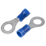 TE Connectivity, PLASTI-GRIP Insulated Crimp Ring Terminal, M6 Stud Size, 1mm² to 2.6mm² Wire Size, Blue