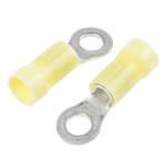 TE Connectivity, PLASTI-GRIP Insulated Crimp Ring Terminal, M5 Stud Size, 2.6mm² to 6.6mm² Wire Size, Yellow