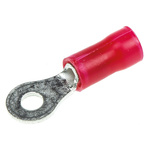 TE Connectivity, PLASTI-GRIP Insulated Ring Terminal, 2.84mm Stud Size, 0.26mm² to 1.65mm² Wire Size, Red