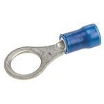 TE Connectivity, PLASTI-GRIP Insulated Ring Terminal, M8 Stud Size, 1mm² to 2.6mm² Wire Size, Blue