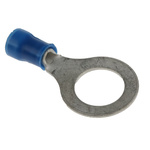 TE Connectivity, PLASTI-GRIP Insulated Ring Terminal, M10 Stud Size, 1mm² to 2.6mm² Wire Size, Blue