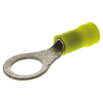 TE Connectivity, PLASTI-GRIP Insulated Ring Terminal, M10 Stud Size, 3mm² to 6mm² Wire Size, Yellow