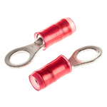 TE Connectivity, PIDG Insulated Ring Terminal, M4.5 Stud Size, 0.26mm² to 1.65mm² Wire Size, Red