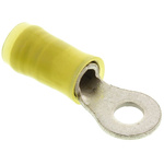 TE Connectivity, PIDG Insulated Ring Terminal, M4 Stud Size, 2.6mm² to 6.6mm² Wire Size, Yellow