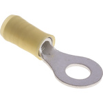 TE Connectivity, PIDG Insulated Ring Terminal, M6 Stud Size, 2.6mm² to 6.6mm² Wire Size, Yellow