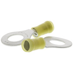 TE Connectivity, PIDG Insulated Ring Terminal, M10 Stud Size, 2.6mm² to 6.6mm² Wire Size, Yellow