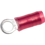 TE Connectivity, PLASTI-GRIP Insulated Ring Terminal, M4 Stud Size, 0.26mm² to 1.65mm² Wire Size, Red