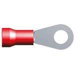 TE Connectivity, PLASTI-GRIP Insulated Ring Terminal, M8 Stud Size, 6.6mm² to 10.5mm² Wire Size, Red