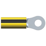 TE Connectivity, PIDG Insulated Ring Terminal, M4 Stud Size, 1mm² to 2.6mm² Wire Size, Black, Yellow