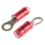 TE Connectivity, PIDG Insulated Ring Terminal, M3.5 Stud Size, 0.26mm² to 1.65mm² Wire Size, Red