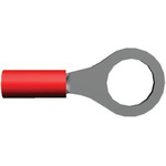 TE Connectivity, PIDG Insulated Ring Terminal, M10 Stud Size, 0.26mm² to 1.65mm² Wire Size, Red