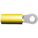 TE Connectivity, PIDG Insulated Crimp Ring Terminal, M4 Stud Size, 2.6mm² to 6.6mm² Wire Size, Yellow