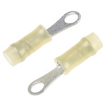 TE Connectivity, PIDG Insulated Ring Terminal, M2 Stud Size, 0.1mm² to 0.3mm² Wire Size, Yellow