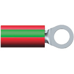 TE Connectivity, PIDG Insulated Ring Terminal, M3.5 Stud Size, 0.26mm² to 1.65mm² Wire Size, Green, Red