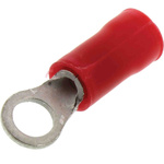 TE Connectivity, PLASTI-GRIP Insulated Ring Terminal, M5 Stud Size, 0.3mm² to 1.3mm² Wire Size, Red