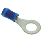 TE Connectivity, PIDG Insulated Ring Terminal, M6 Stud Size, 1mm² to 2.5mm² Wire Size, Blue