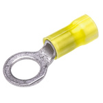 TE Connectivity, PLASTI-GRIP Insulated Ring Terminal, M8 Stud Size, 3mm² to 6mm² Wire Size, Yellow