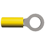 TE Connectivity, PIDG Insulated Ring Terminal, M8 Stud Size, 2.7mm² to 6.6mm² Wire Size, Yellow