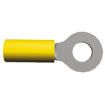 TE Connectivity, PIDG Insulated Ring Terminal, M6 Stud Size, 2.6mm² to 6.6mm² Wire Size, Yellow