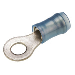 TE Connectivity, PIDG Insulated Ring Terminal, M4 Stud Size, 1mm² to 2.6mm² Wire Size, Blue