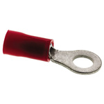 TE Connectivity, PLASTI-GRIP Insulated Ring Terminal, M4 Stud Size, 0.3mm² to 1.3mm² Wire Size, Red