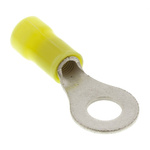 TE Connectivity, PLASTI-GRIP Insulated Ring Terminal, M6 Stud Size, 3mm² to 6mm² Wire Size, Yellow