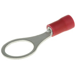 JST, FV Insulated Ring Terminal, M10 (3/8) Stud Size, 0.25mm² to 1.65mm² Wire Size, Red