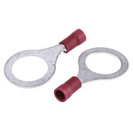 JST, FV Insulated Ring Terminal, M12 Stud Size, 0.25mm² to 1.65mm² Wire Size, Red