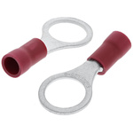 JST, FV Insulated Ring Terminal, M8 (5/16) Stud Size, 0.25mm² to 1.65mm² Wire Size, Red