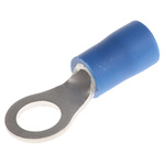 JST, FV Insulated Ring Terminal, 5mm Stud Size, 1mm² to 2.6mm² Wire Size, Blue