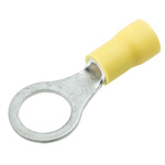 JST, FV Insulated Ring Terminal, M10 (3/8) Stud Size, 2.6mm² to 6.6mm² Wire Size, Yellow