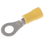 JST, FV Insulated Ring Terminal, M6 (1/4) Stud Size, 2.6mm² to 6.6mm² Wire Size, Yellow