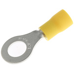 JST, FV Insulated Ring Terminal, M8 (5/16) Stud Size, 2.6mm² to 6.6mm² Wire Size, Yellow