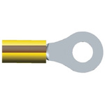 TE Connectivity, PIDG Insulated Ring Terminal, M6 (1/4) Stud Size, 2.6mm² to 6.6mm² Wire Size, Brown, Yellow